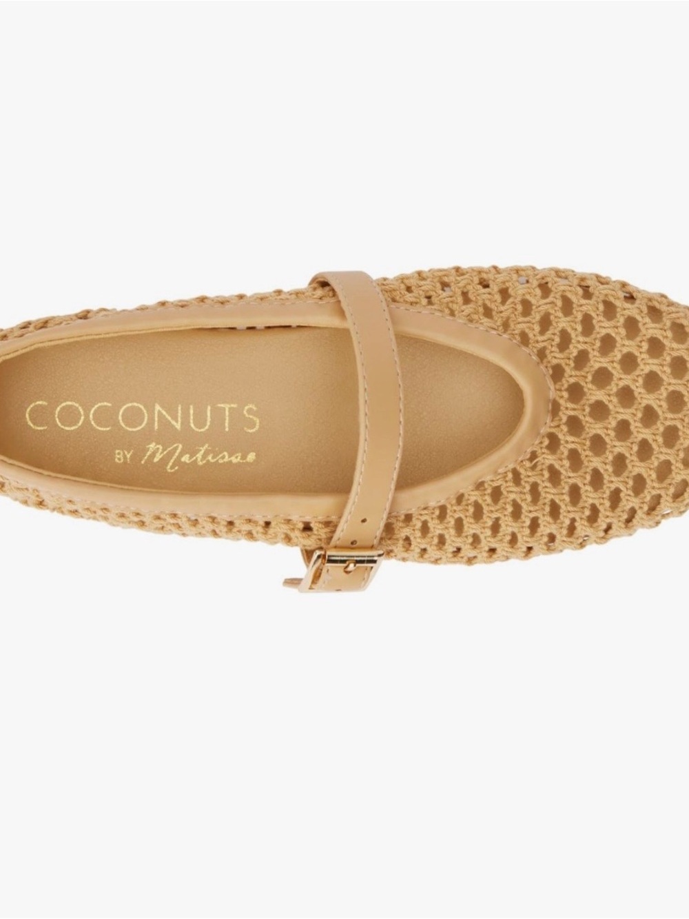 NWOT Coconuts by Matisse Women's Tan Crochet Mary Jane Flats - Picture 2 of 7
